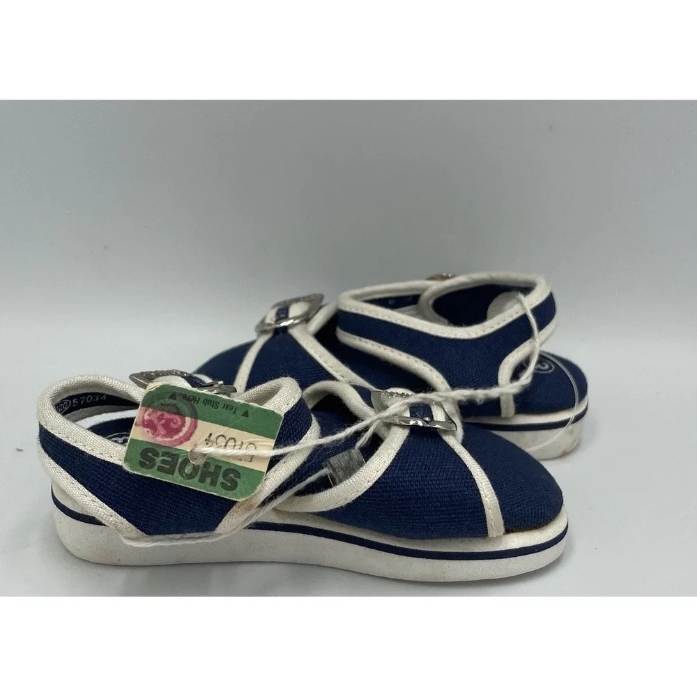 Vintage 1982 Smurf Baby Shoes Size 3‎ Sandals  Buckles Blue